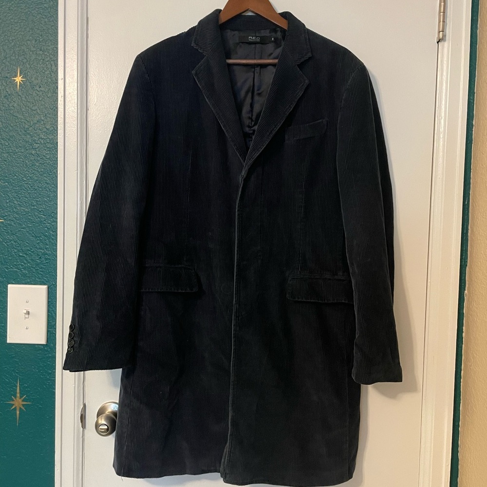 RED Valentino Men's Navy Corduroy Coat